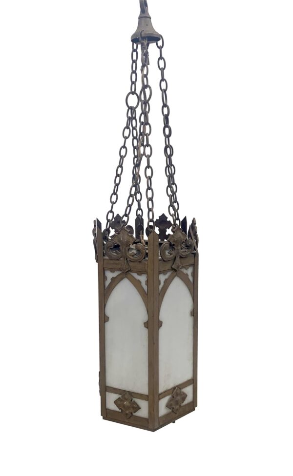 Wall & Ceiling Lanterns - Antique Brass Ecclesiastic Gothic Lantern Pendant Light