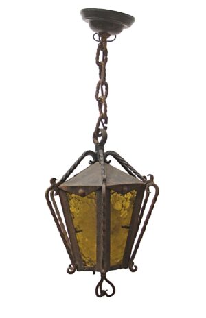 Wall & Ceiling Lanterns - Arts & Crafts Wrought Iron Exterior Ceiling Lantern