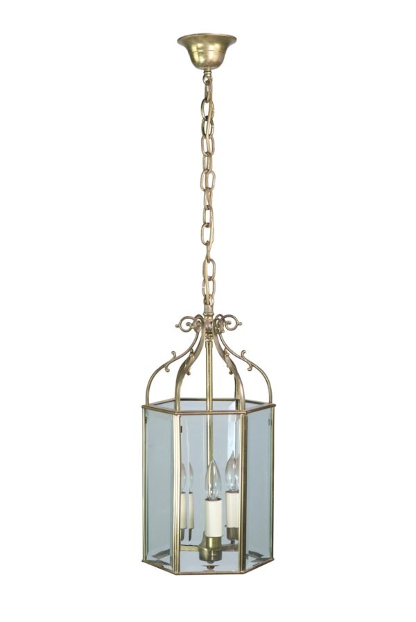 Handsome Hexagonal Six Light Brass Lantern Handsome Hexagonal Six Light Brass Lantern
