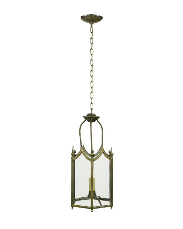 Wall & Ceiling Lanterns - Vintage Gothic Brass Clear Glass Lantern Pendant Light