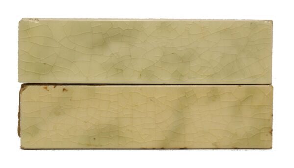 Wall Tiles - Pair of Mint Green & Cream Crackled Tiles