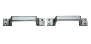Window Hardware - Pair of Nickel Over Brass Art Deco Drawer Pulls