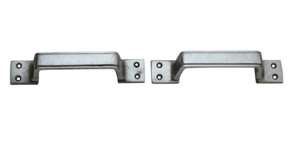 Window Hardware - Pair of Nickel Over Brass Art Deco Drawer Pulls