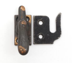 Window Hardware - Vintage Japanned Plated Steel Window Casement Latch