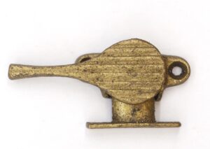 Window Hardware - Vintage Lined Brass Plated Steel Window Sash Lock