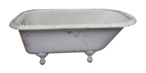 Bathroom - Antique 5 ft White Cast Iron Claw Foot Bathtub