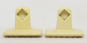 Bathroom - Pair of Yellow Ceramic Porcelain Towel Brackets