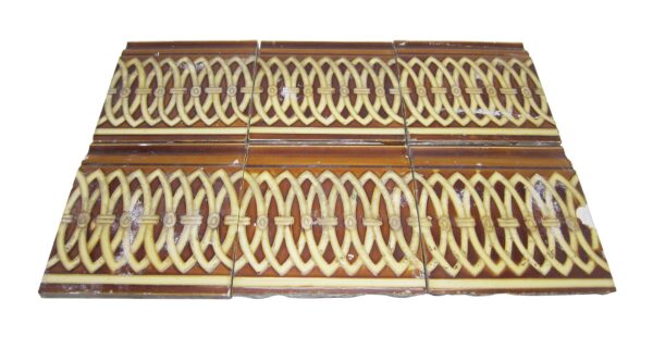 Bull Nose & Cap Tiles - Antique Brown & Tan 6 in. Square Edge Tile Set