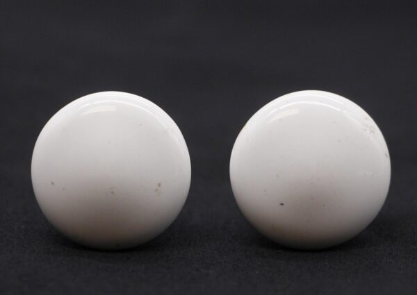 Cabinet & Furniture Knobs - Pair of 1.25 in. White Ceramic Round Drawer Cabinet Knobs