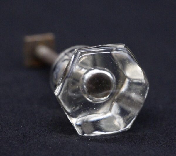 Cabinet & Furniture Knobs - Vintage Hexagon 1 in. Clear Glass Cabinet Drawer Knob