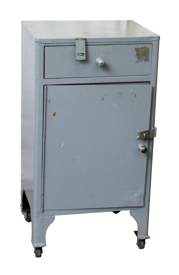 Cabinets - Small Steel Locked Cabinet on Wheels