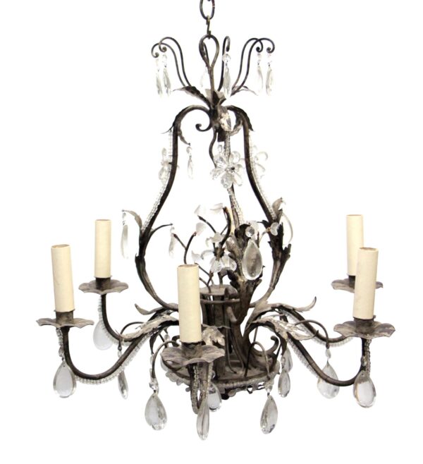 Chandeliers - Modern 6 Arm Italian Floral Crystal Chandelier