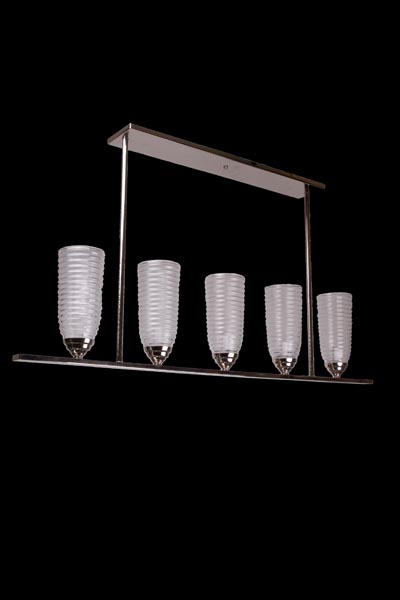 Chandeliers - New Modern 5 Up Light Chandelier with Glass Shades