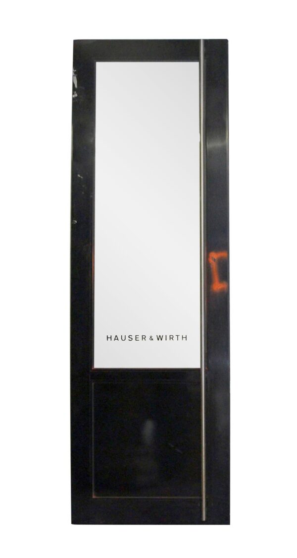 Commercial Doors - Reclaimed Tall Narrow Metal Black Commercial Door 129 x 40