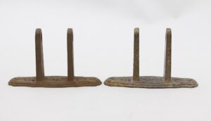 Curtain Hardware - Pair of Black Cast Iron Victorian Swing Arm Curtain Rod Brackets