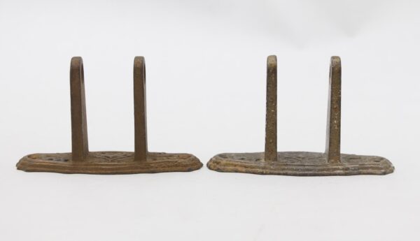 Curtain Hardware - Pair of Black Cast Iron Victorian Swing Arm Curtain Rod Brackets