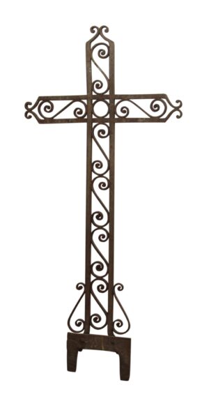 Decorative Metal - Wrought Iron Cross with Scrolling Detail