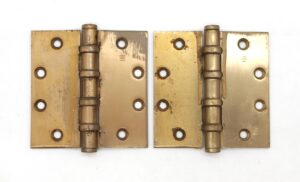 Door Hinges - Hager Pair of Brass Plated Ball Bearing Door Hinges