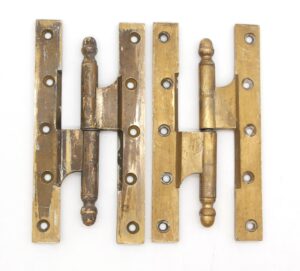 Door Hinges - Pair of Vintage 8 x 4 Brass Paumelle Door Hinges