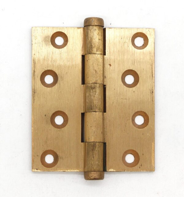 Door Hinges - Vintage 3.5 x 3 Corbin Brushed Brass Butt Door Hinge