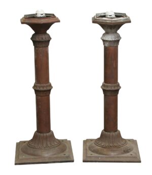 Exterior Lighting - Antique Ecclesiastical Bronze Standing Exterior Lamps