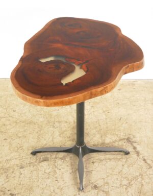 Farm Tables - Handcrafted 42.5 in. Live Edge Mahogany Wafer Bistro Table