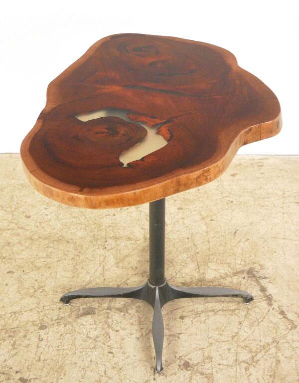 Farm Tables - Handcrafted 42.5 in. Live Edge Mahogany Wafer Bistro Table