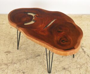 Farm Tables - Handcrafted 44 in. Live Edge Mahogany Wafer Coffee Table