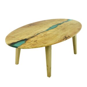 Farm Tables - Handcrafted 4.5 ft. Natural Maple Blue River Oval Coffee Table