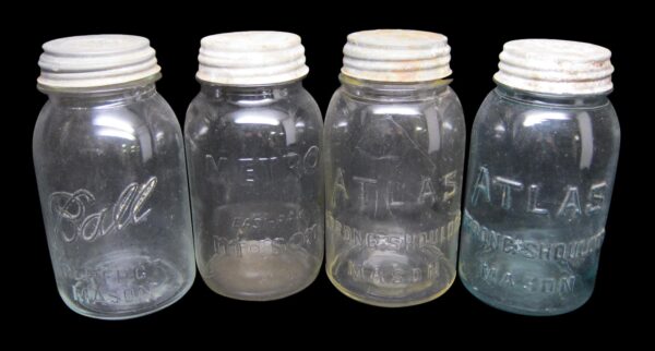 Flea Market - Set of Four Colored Variety Canning Jars