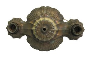 Flush & Semi Flush Mounts - Restored Antique Art Deco Bronze Exposed Two Bulb Flush Mount