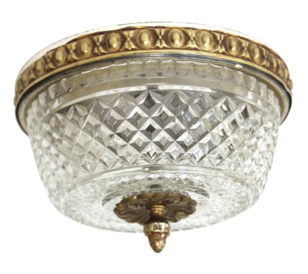 Flush & Semi Flush Mounts - Waldorf Astoria Crystal & Brass Flush Mount Fixture