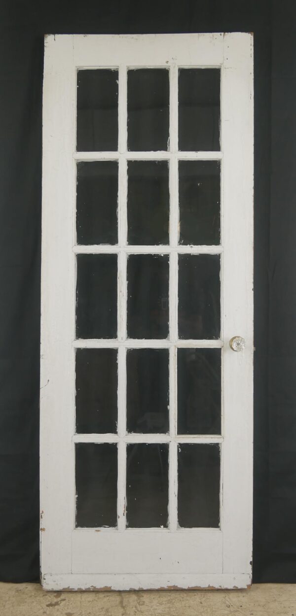French Doors - Vintage 15 Lite White Wooden French Door 83.125 x 31.75 in.