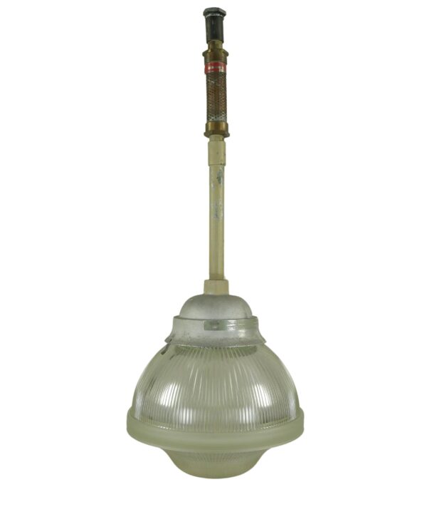 Globes - Industrial Factory Holophane Glass Globe Pendant Light