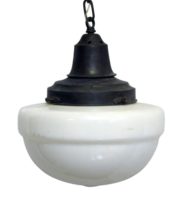 Globes - Vintage 14 in. White Milk Glass Globe Pendant Light