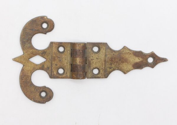 Ice Box Hardware - Antique 5.875 in. Brass Ice Box Hinge