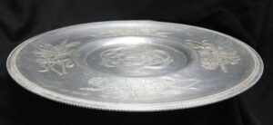 Kitchen - 1950s Hand Wrought 20 in. Aluminum Etched Floral Platter