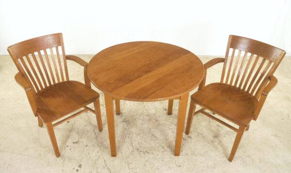 Kitchen & Dining - Vintage Medium Tone Wood Oak 3 Piece Dining Set