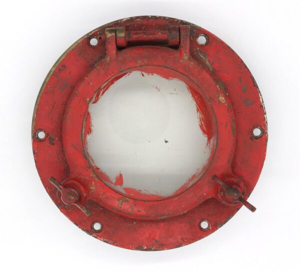 Nautical Antiques - Antique 9 in. Nautical Red Brass Round Boat Porthole Window