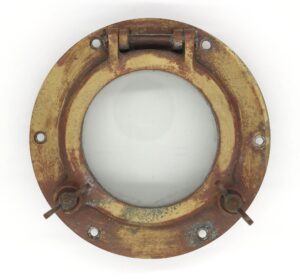 Nautical Antiques - Antique Nautical Brass 9 in. Round Boat Porthole Window