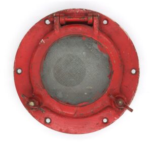 Nautical Antiques - Antique Nautical Red Brass 9 in. Round Boat Porthole Window