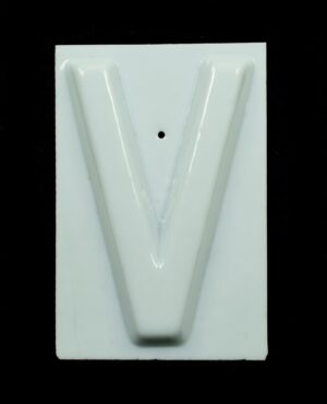 Other Wall Art  - The Albee Theater 10.75 in. White Glass V Letter