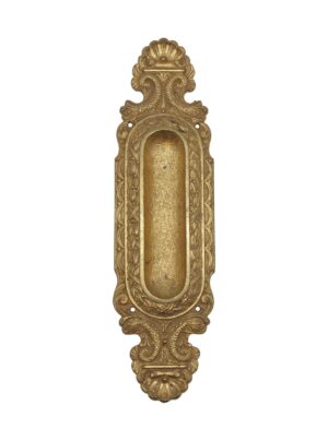 Pocket Door Hardware - Antique Neoclassical Gilded Cast Brass Pocket Door Plate