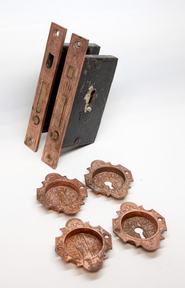 Pocket Door Hardware - Double Pocket Door Aesthetic Corbin Mortise Lock Set