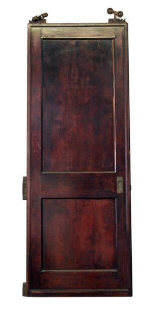 Pocket Doors - Antique 2 Pane Dark Wood Pocket Door 96 x 36