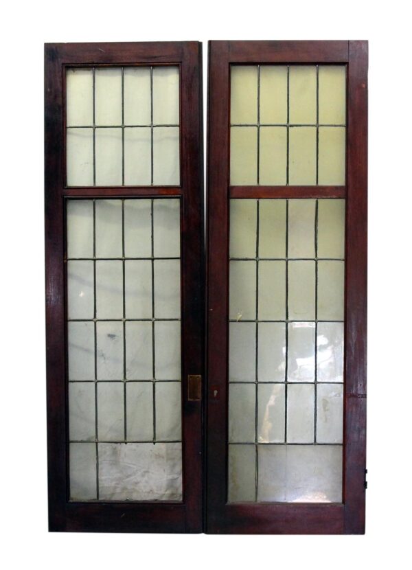 Reclaimed Windows - Set of Dark Red Wood Tone Windows