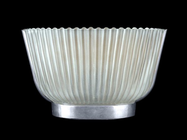 Sconces & Wall Lighting - Torche Art Deco Nickel Over Brass Glass Fixture