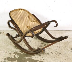 Seating - Chauffeuse Thonet Bentwood Cane Rocking Footstool