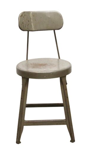 Seating - Reclaimed Gray Metal Counter Stool