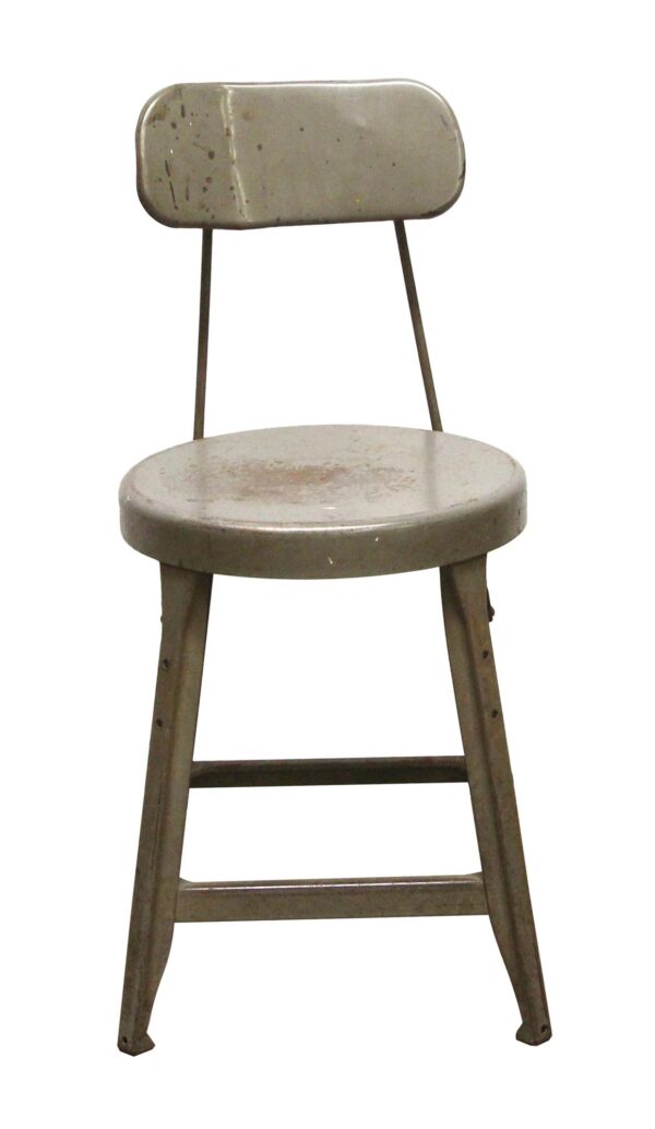 Seating - Reclaimed Gray Metal Counter Stool